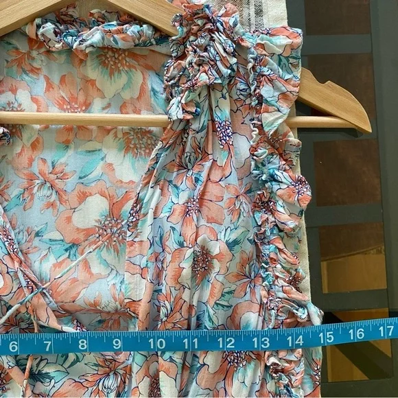 Poupette St. Barth Aqua Dalia Floral Print Triny Smocked Mini Sundress - Picture 13 of 16